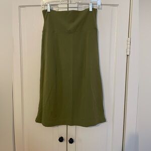 Moss Green Knit Pencil Skirt by LOGO (S)